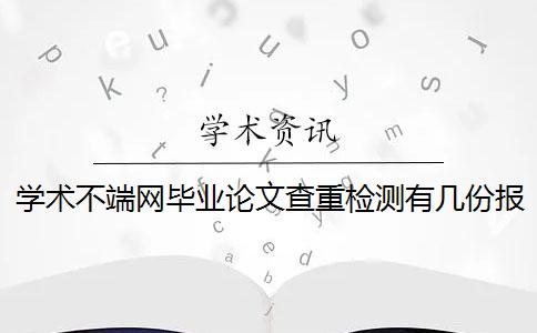 学术不端网毕业论文查重检测有几份报告？