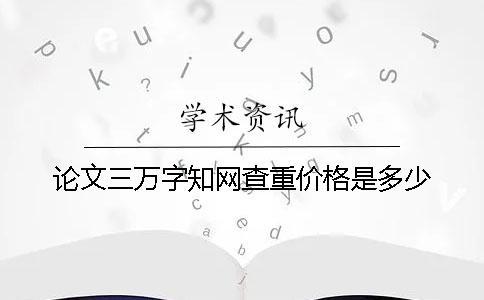 论文三万字知网查重价格是多少