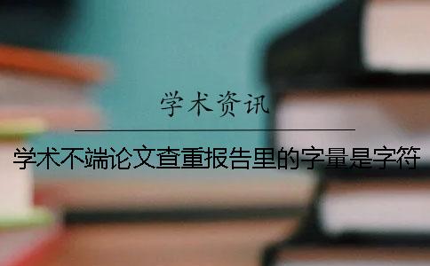 学术不端论文查重报告里的字量是字符是字量