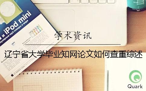 辽宁省大学毕业知网论文如何查重？综述查重吗？